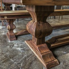 Our Edison pedestal in walnut with a flat finish.