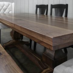 Rustic Elements - Walnut Anchor Pedestal Table & Bench