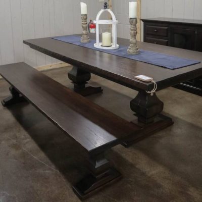 Rustic Elements - Anchor Pedestal Table & Bench