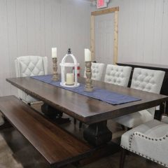 Rustic Elements Furniture - Anchor Pedestal Table & Bench