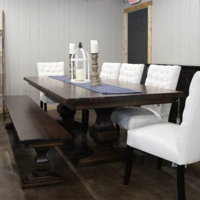 Rustic Elements Anchor Pedestal Table & Bench