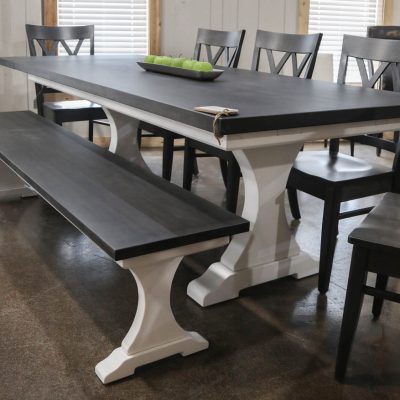 Rustic Elements Furniture - Craftsman Pedestal Table & Bench