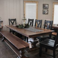 Rustic Elements - Franklin Walnut Timber Table & Bench