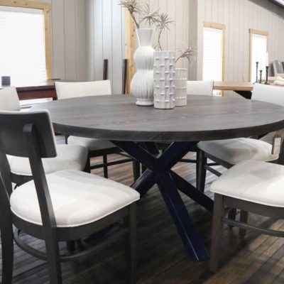 Rustic Elements - Double Metal-X Table and Emerson Chair Set