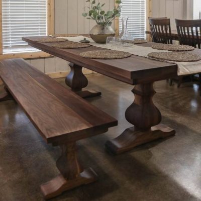 Rustic Elements - Tuscan Pedestal Table & Bench