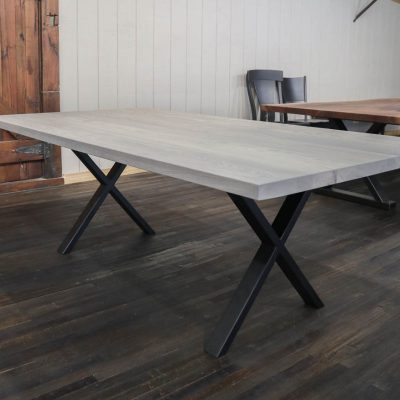 Rustic Elements Furniture - Metal X Base with Fog Top