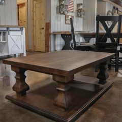 Rustic Elements Furniture - Platform Tuscan Pedestal Coffee Table