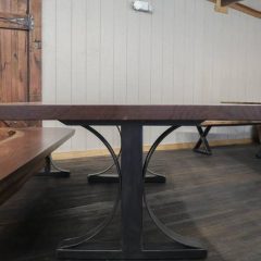 Rustic Elements - Arched Metal Base with Bookmatched Slab