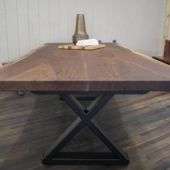 Rustic Elements - Bookmatched Walnut Slab Table