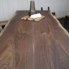 Rustic Elements - Bookmatched Walnut Slab Table