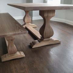 Rustic Elements Furniture - Belly Pedestal Table & Bench