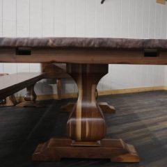 Rustic Elements - Walnut Belly Table & Bench